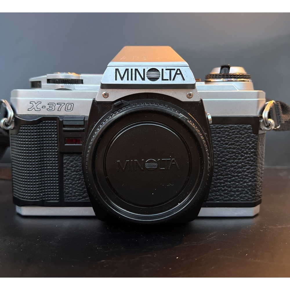 Minolta X-370 35mm SLR Camera Body, Lens Cap and Box